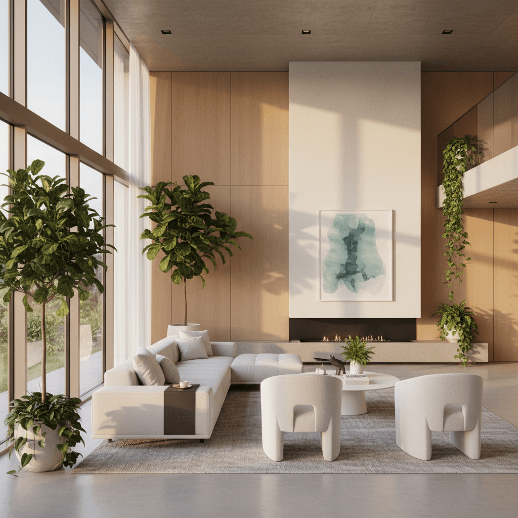 Bright living room interior