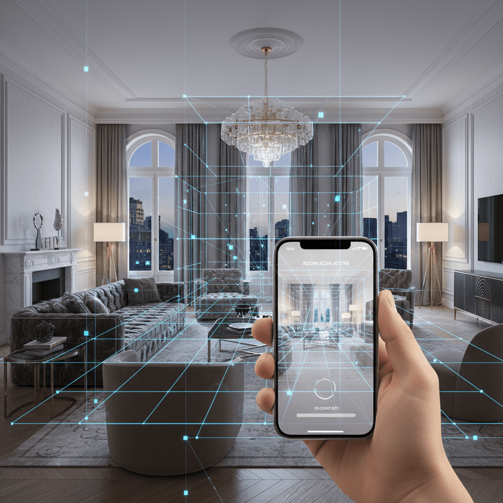 Scanning a room with a smartphone